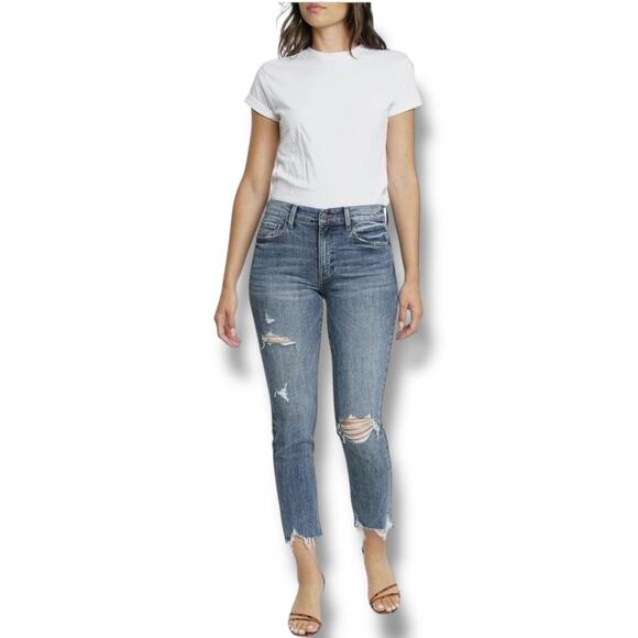 Pistola Munroe High Rise Cropped Cigarette Take a Walk Jeans Women's 30 Blue - Picture 1 of 10